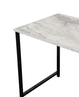 Psací stůl Twin Study Desk - Freesia Marble, Black