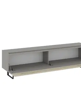 TV stolek Sign - Grey, Travertine