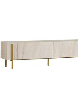 Televizní stolek Glamour - Travertine, Gold, 
