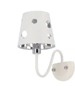 Bílá nástěnná lampa Batley Ledea s otvory