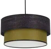 Závěsná lampa Arezzo černá 1x60W E27 černá+olivové stínidlo