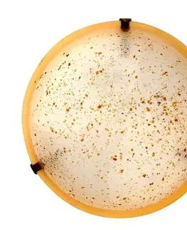 Skleněná stropní lampa kulatá žlutá tečka 30cm Granilia