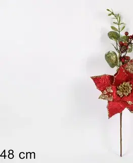PROHOME - Větvička vánoční 48cm hvězda červená