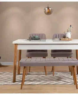 Set stolu a židlí (4 kusy) Costa Atlantice White-Grey
