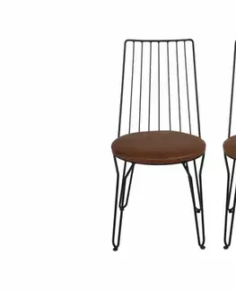 Sada jídelních židlí Ada Brown and Black, 2 ks