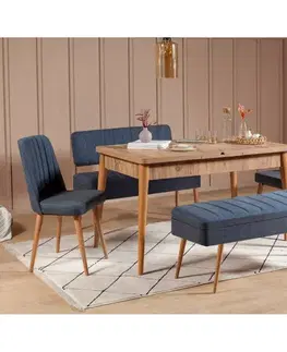 Jídelní set s rozkládacím stolem a židlemi (5 kusů) Vina 1048 - 4 - Atlantic, Dark Blue