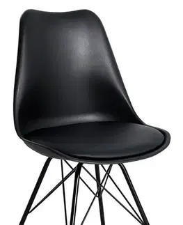 Estila Designová moderní jídelní židle Scandinavia černá