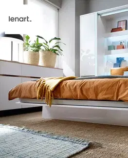 Dig-net nábytek Sklápěcí postel Lenart BED CONCEPT BC-06p bílý lesk | 90 x 200 cm