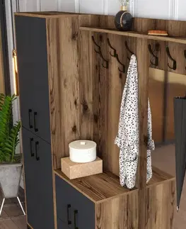 Předsíňová stěna Berlin ABC - Walnut, Anthracite