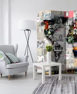 Paraván World map – Banksy Dekorhome