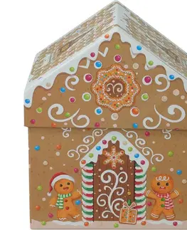 Sada vánočních dárkových krabic Cookie Houses, béžová, 2 ks