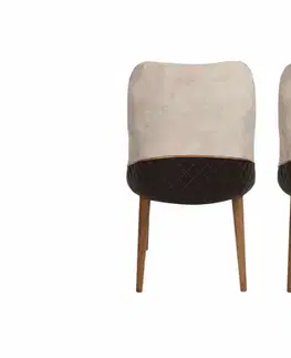 Sada jídelních židlí Nova Cream and Walnut, 2 ks, 2 ks