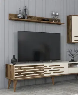 TV stěna / Sestava pod TV Valensiya - Walnut, Cream