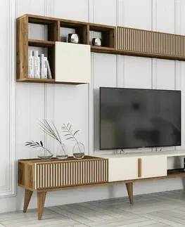 Televizní stěna Milen Walnut and Cream