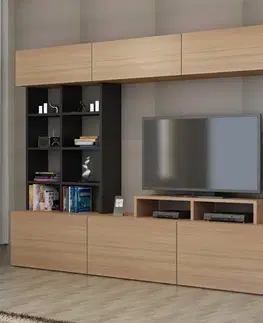 TV stěna / Sestava pod TV Sasa - Teak, Black