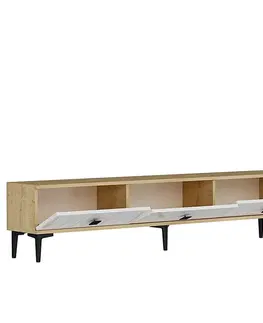 TV stolek Yuka 180 - Sapphire Oak, White