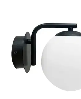 Nástěnná lampa AMADEO černá 1x40W E14 bílé stínidlo