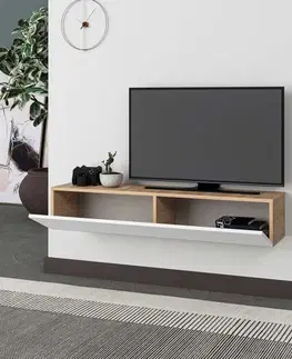TV stolek Francy 135 - Sapphire Oak, White