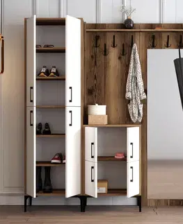 Předsíňová stěna Berlin ABC - Walnut, White