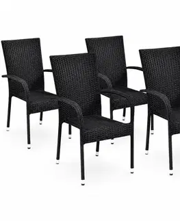 Set zahradních ratanových křesel Paris, 4 ks, 4 křesla