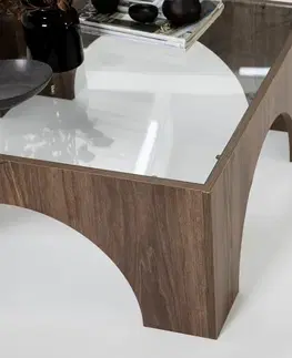 Konferenční stolek Seine - Transparent, Walnut
