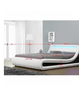 Manželská postel s LED osvětlením MANILA NEW Tempo Kondela