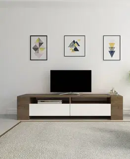 TV stolek Sosruko - Walnut, White