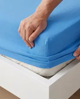4Home Jersey prostěradlo MAKO modrá, 90–100 x 200 cm, 90–100 x 200 cm