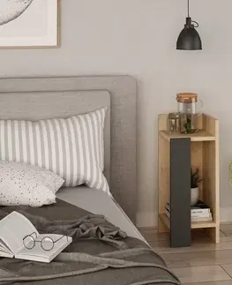 Noční stolek Elos Right - Oak, Anthracite