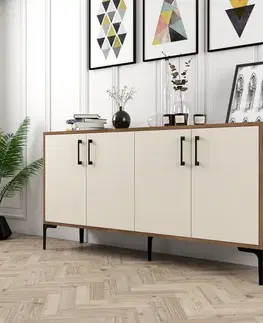 Konzolový stolek Kiev 160 - Walnut, Cream