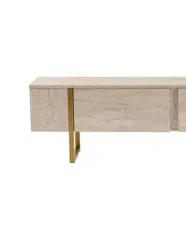 TV stolek Serenity - Travertine, Gold