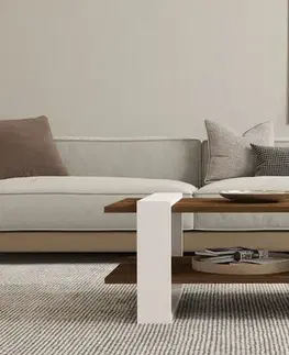 Konferenční stolek Gaye - Walnut, White