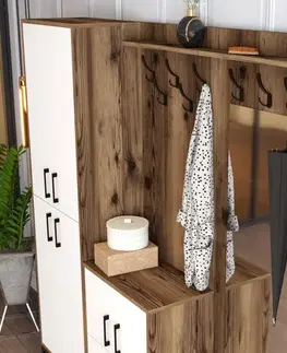 Předsíňová stěna Berlin ABC - Walnut, White