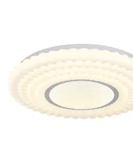 Stropní lampa URAN, plafond 38cm, 24W LED, stínidlo 4000K, bílá+chrom