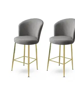 Bar Stool Set (2 Pieces) Alte - Grey, Gold