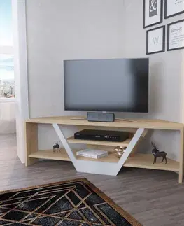 TV stolek Sares - Oak, White
