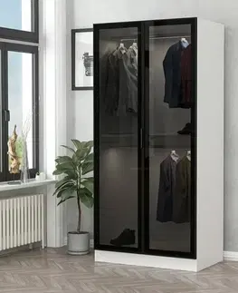 Šatní skříň Kale Glass Black - 190