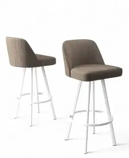 Bar Stool Set (4 Pieces) Atex - Cappuccino, White