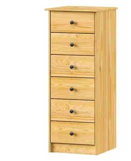 Komoda 3K - 6 zásuvek, kovové úchytky