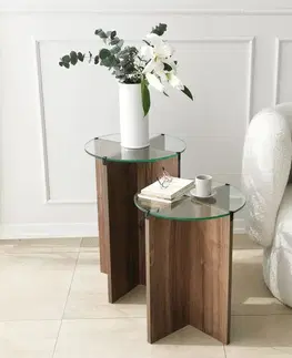 Sada odkládacích stolků (2 kusy) Lily - Walnut