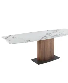 Estila Luxusní moderní rozkládací obdélníkový jídelní stůl Vita Naturale s deskou s bílým mramorovým designem 160 / 200 / 240 cm