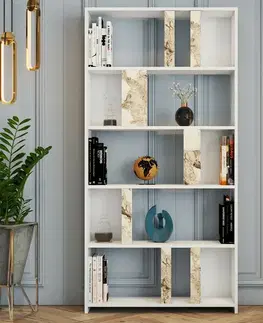 Knihovna Lime White Marbel and White