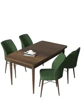 Dining Table & Chairs Set (5 Pieces) Arp - Baroque, Khaki