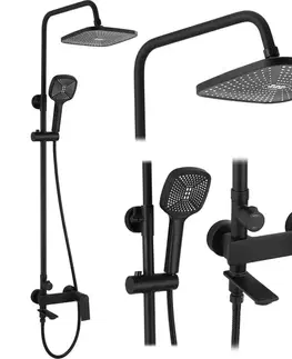 REA Sprchový set s baterií 150mm STORM černá matná REA-P9533