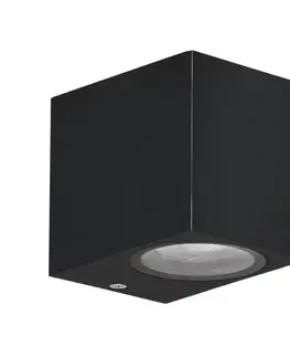Zahradní fasádní lampa Nerium, krátká kostka, 9,2x8cm, černá, 1x35W, GU10, IP44