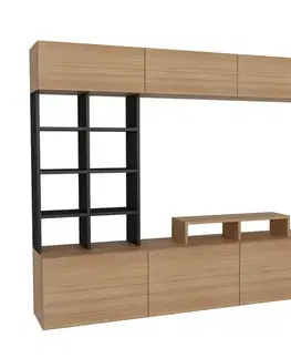 TV stěna / Sestava pod TV Sasa - Teak, Black
