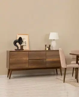 Set s rozkládacím stolem, židlemi a konzolou (6 kusů) Vina Bench 04 0900 - Walnut, Stone