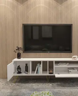 TV stolek Mistico (180) - White, Gold