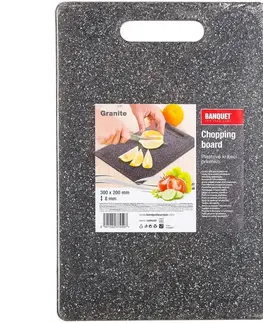 BANQUET Prkénko krájecí plastové GRANITE 30 x 20 x 0,8 cm , S