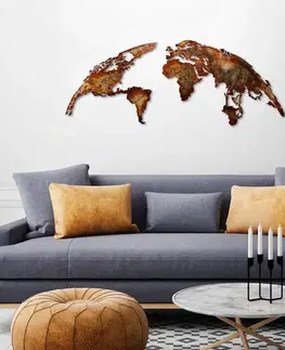 Dekorativní kovový doplněk na zeď World Map Medium - 1